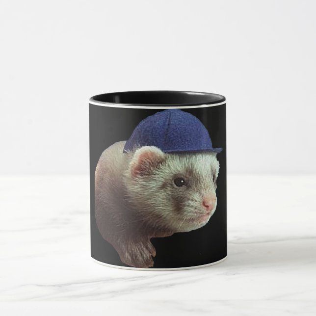 Ferret Wearing Hat Mugg (Center)