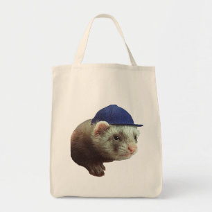 Ferret Wearing Hat Tote Bag Tygkasse