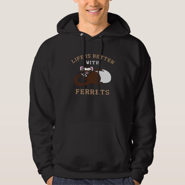 Ferret Whisperer European Polecat Wildlife Animal Hoodie (Framsida)