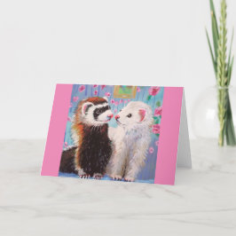 Ferrets Valentine Candy Blank Greeting Card Tack Kort