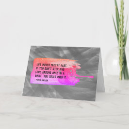 Ferris Bueller Life Moves Söt Fast Quote Blank Kort