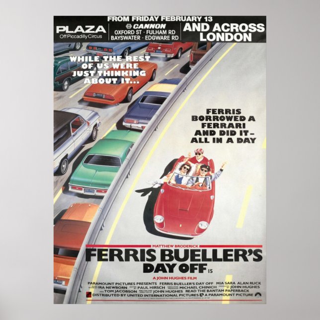 Ferris Buellers Day Off 1986 London Advance Buss S Poster (Framsidan)