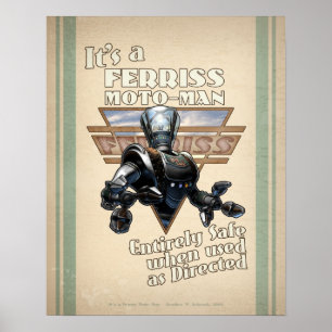 Ferris Moto-Man Retro Robot poster (16 x 20 tum)