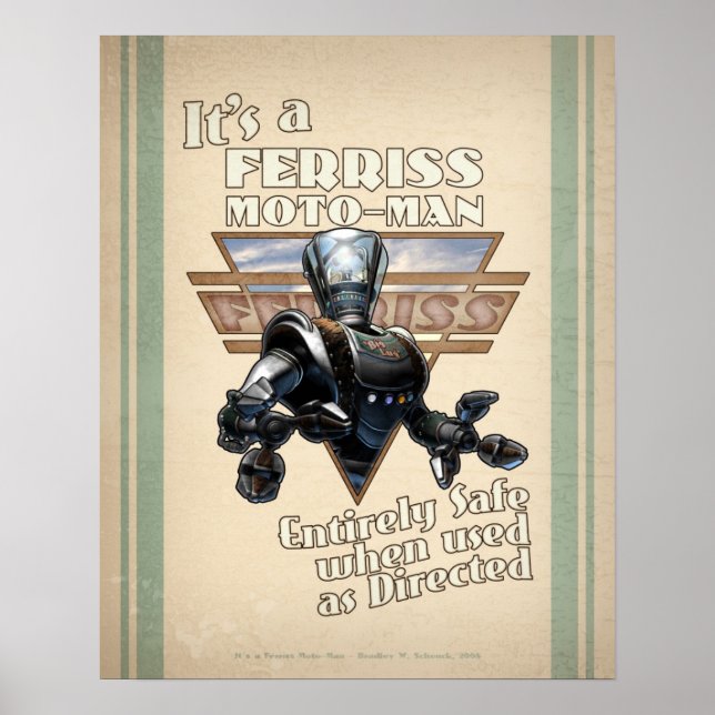 Ferris Moto-Man Retro Robot poster (16 x 20 tum) (Framsidan)