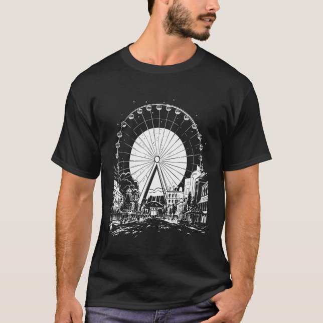 Ferris Wheel Carnival Festival County Fair Amuseme T Shirt (Framsida)