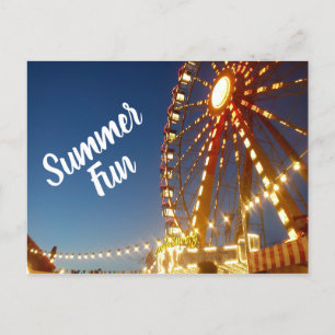 Ferris Wheel Carnival Ljus SommarRoligt Vykort