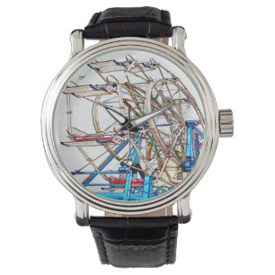 Ferris Wheel-Chalk Outline by Shirley Taylor Armbandsur