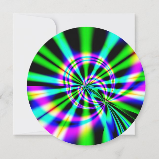 Ferris Wheel Fractal Art Birthday Inbjudningar (Framsida)