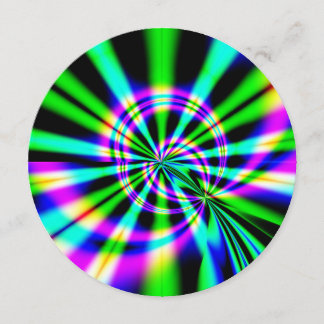 Ferris Wheel Fractal Art Birthday Inbjudningar