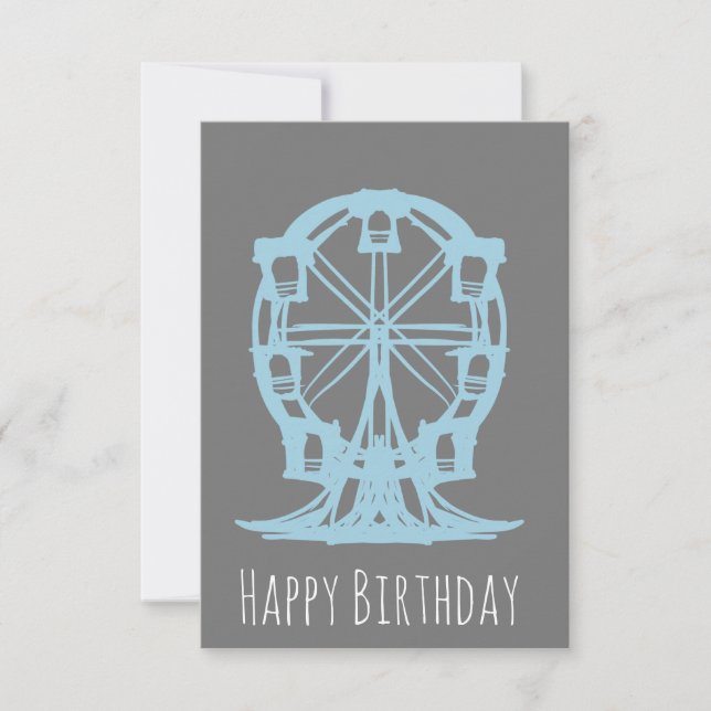 Ferris Wheel Hand plockade Birthday Kort (Framsida)
