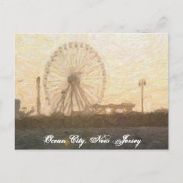 Ferris Wheel i Ocean City, NJ Postcard Vykort