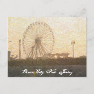 Ferris Wheel i Ocean City, NJ Postcard Vykort