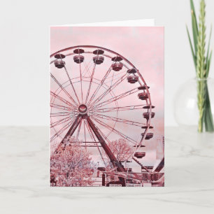 Ferris Wheel i Rosa Hälsning födelsedagskort Tack Kort