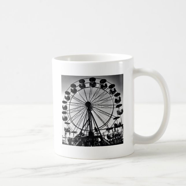 Ferris Wheel in Black and White Photo Gifts Kaffemugg (Höger)