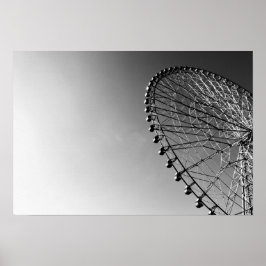 Ferris Wheel in Black and White Poster