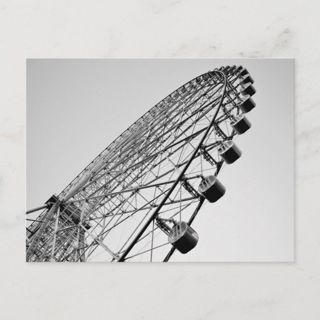 Ferris Wheel in Black and White Vykort (Framsida)