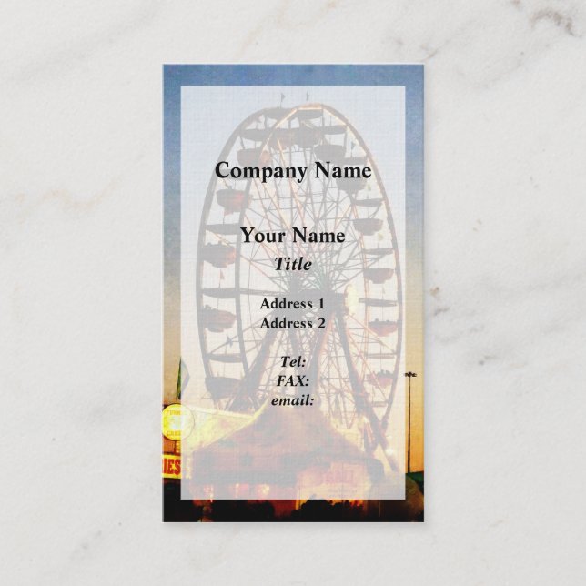 Ferris Wheel på natten Visitkort (Framsida)