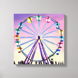 Ferris Wheel Sunset | Snygg vattenfärg Canvastryck