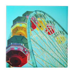 Ferris Wheel vid Santa Monica Pier, Kalifornien Kakelplatta