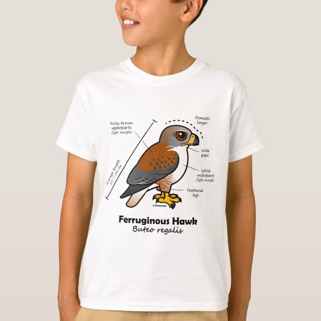 Ferruginous Hawk Statistics Tee Shirt (Framsida)
