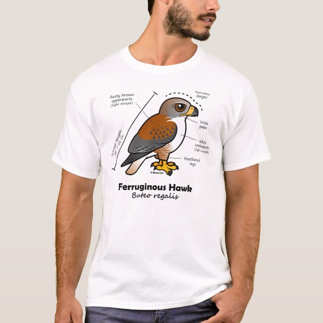 Ferruginous hökstatistik t-shirt (Framsida)