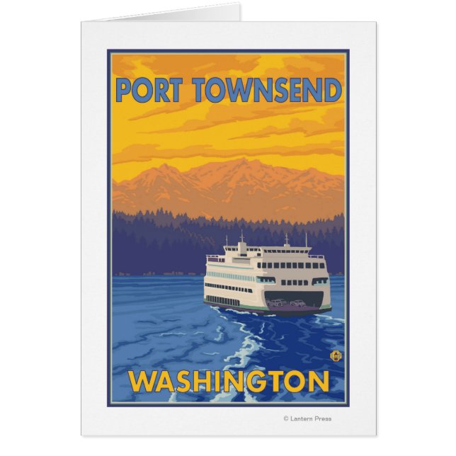 Ferry and Mountain - Port Townsend, Washington Hälsningskort (Framsidan)