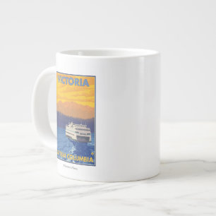 Ferry and Mountains - Victoria, BC Canada Jumbo Mugg