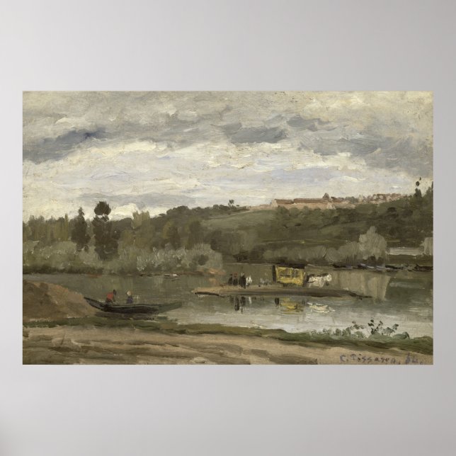 Ferry at Varenne-Saint-Hilaire, 1864 Poster (Framsidan)