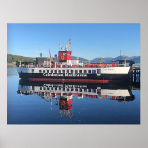 Ferry Loch Riddon, förtöjd på Rothesay, Skottland Poster