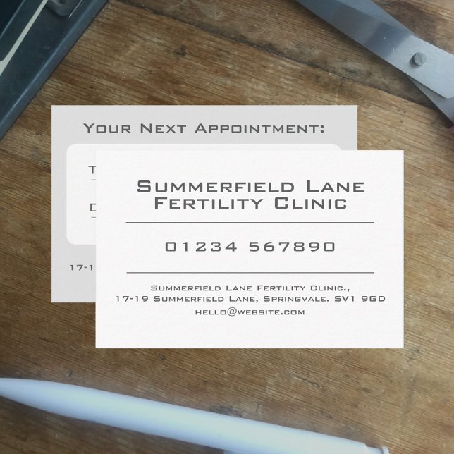 Fertilic Clinic Appointment Card Visitkort (Skapare uppladdad)