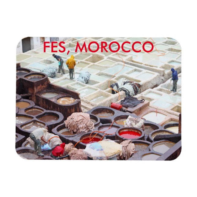 Fes-garverier, Marocko Magnet (Horisontell)
