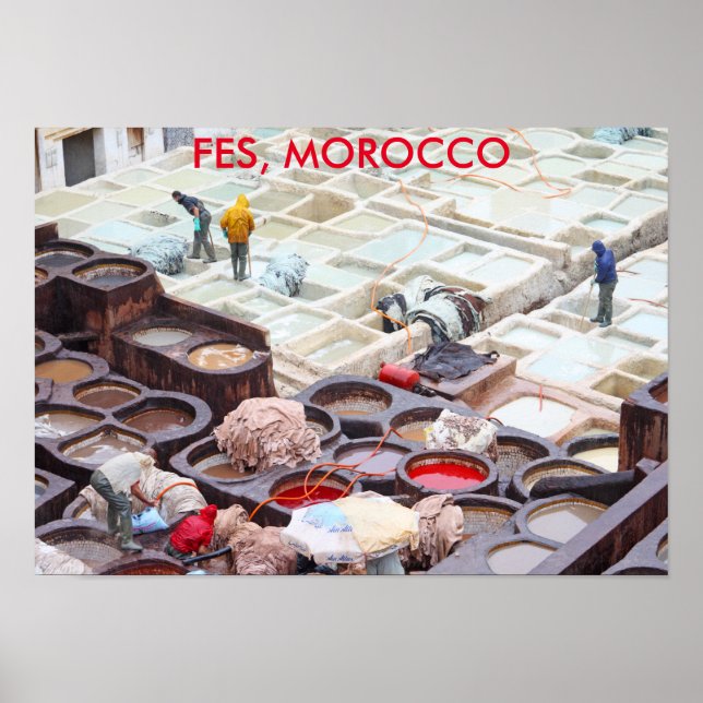 Fes garverier, Marocko Poster (Framsidan)