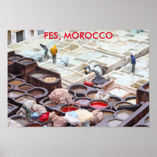 Fes-garverier, Marocko Poster