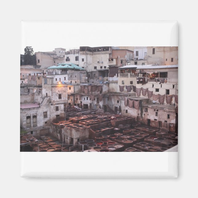 Fes lädergarderi - Fes - Marocko Magnet (Framsidan)