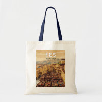 Fes Marocko Illustration Resa Konst Vintage