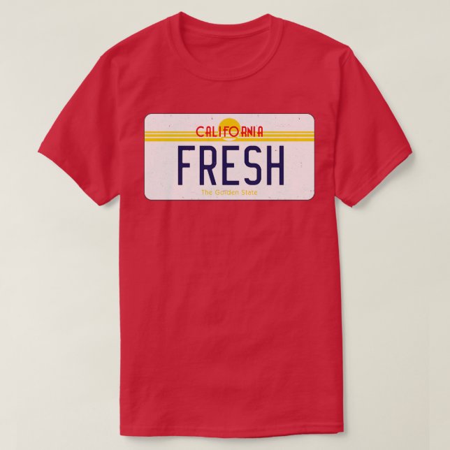 FESH California vintage-registreringsskylt T Shirt (Design framsida)