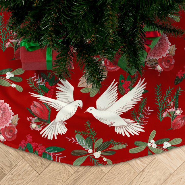 Fesslfåglar mönster julgransmatta borstad polyester (Skapare uppladdad)