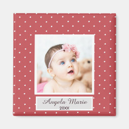Fesst 1:a julafton Baby Photo Red Helgdag Magnet
