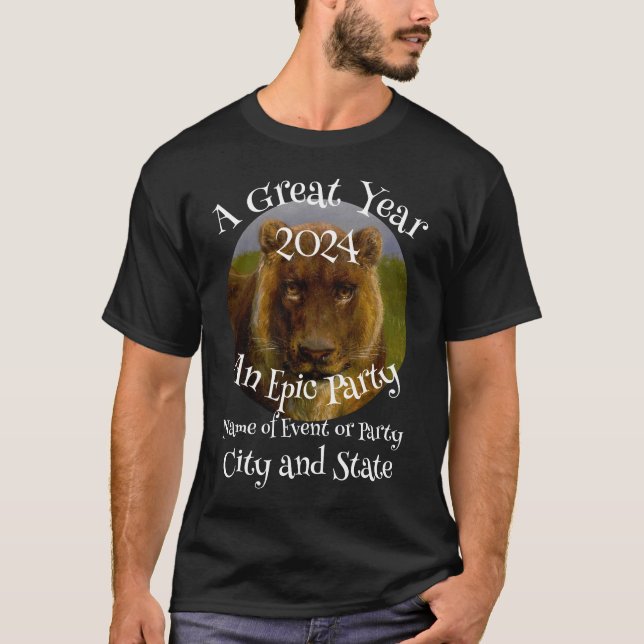 Fest A Ett Stort År En Episk Fest Lejon T Shirt (Framsida)