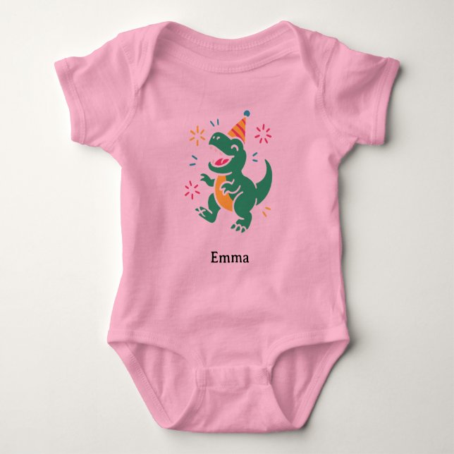 Fest Dino Råmar – Söt Födelsedags T-Shirt Design f (Framsida)