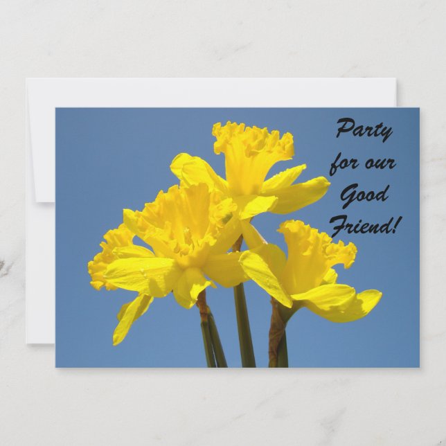 Fest för bra vän! Inbjudningar Narcissblomma (Framsida)