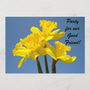 Fest för bra vän! Inbjudningar Narcissblomma