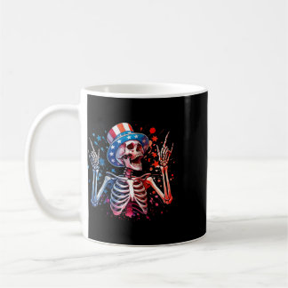 Fest i Usa Rock Hand 4:e Juli Roligt Amerikanskt Kaffemugg