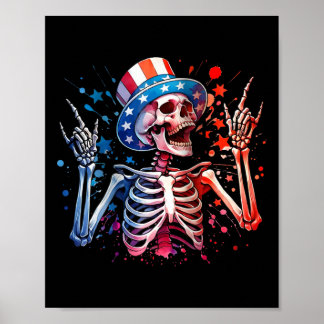 Fest i USA Rock Hand 4 juli Rolig Amerikansk Poster
