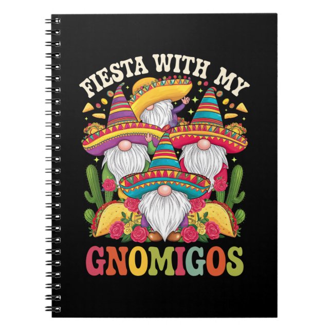 Fest med mina gnom-vänner gnom Cinco De Mayo Anteckningsbok (Framsidan)