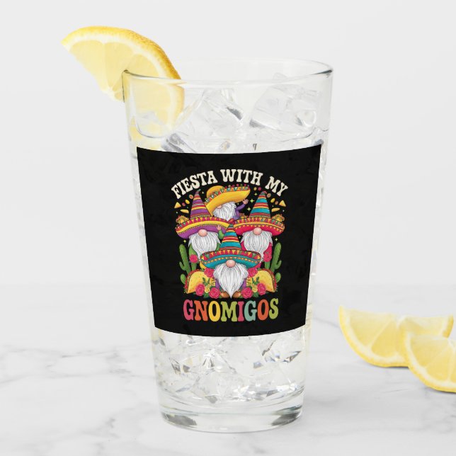 Fest med mina gnom-vänner gnom-Cinco De Mayo Glaskopp (Framsida Ice)