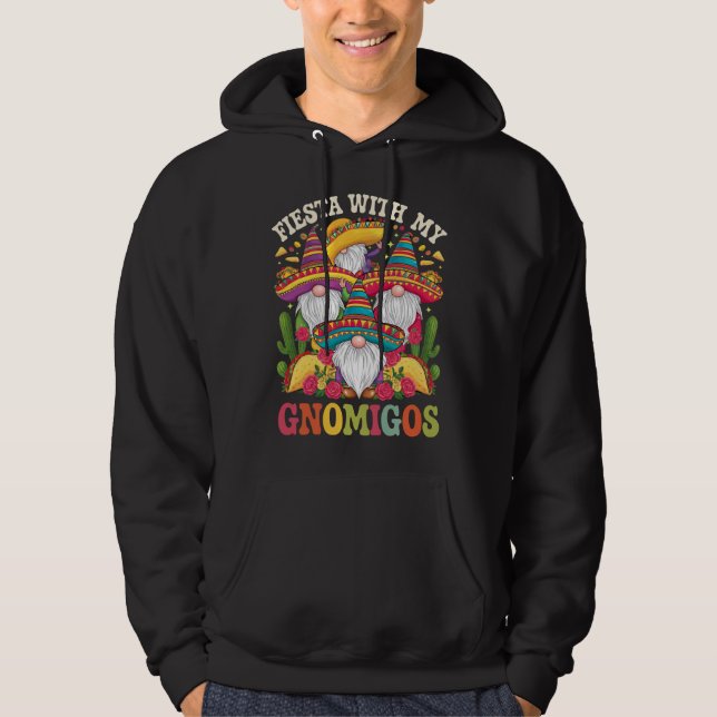 Fest med mina gnom-vänner gnom-Cinco De Mayo Hoodie (Framsida)