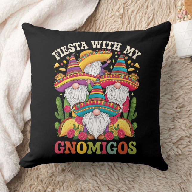 Fest med mina gnom-vänner gnom Cinco De Mayo Kudde (Filt)