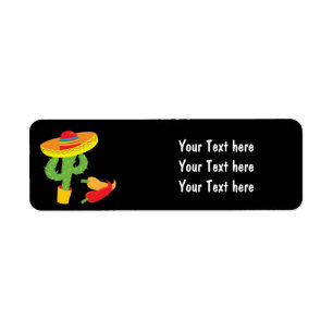 Fest Mexikansk Cinco De Mayo-fest adressetiketter Returadress Etikett