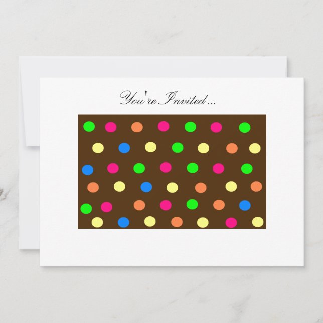 Fest Polka Dot Inbjudan (Framsida)
